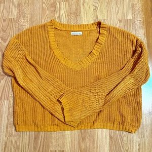 Aeropostale mustard crop knit sweater